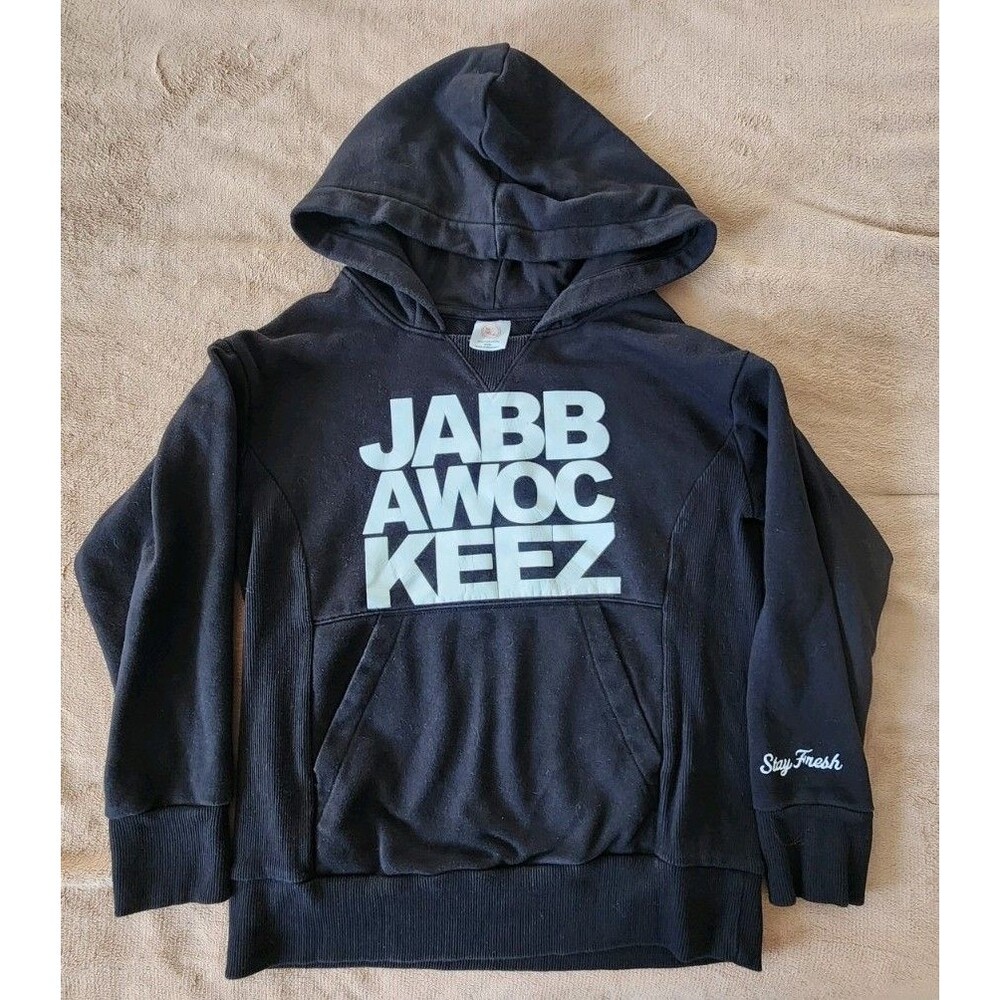 Boys Black Hip Hop Dance Hoodie Streetwear Graphic Pullover Youth Medium